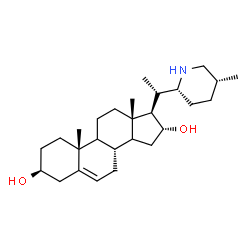 ChemSpider 2D Image | (3beta,9xi,14xi,16alpha,17beta)-17-{(1S)-1-[(2R,5R)-5-Methyl-2-piperidinyl]ethyl}androst-5-ene-3,16-diol | C27H45NO2