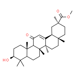 ChemSpider 2D Image | Methyl (3beta,5xi,9xi,18alpha)-3-hydroxy-11-oxoolean-12-en-30-oate | C31H48O4