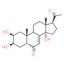 ChemSpider 2D Image | (2beta,3beta,5beta,9xi)-2,3,14-Trihydroxypregn-7-ene-6,20-dione | C21H30O5
