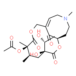 ChemSpider 2D Image | (1R,4S,6R,7R,11Z)-4-Hydroxy-4-[(1R)-1-hydroxyethyl]-6,7,14-trimethyl-3,8,17-trioxo-2,9-dioxa-14-azabicyclo[9.5.1]heptadec-11-en-7-yl acetate | C21H31NO9