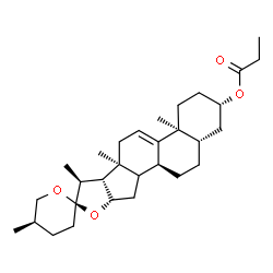 ChemSpider 2D Image | (3beta,5alpha,14xi,25R)-Spirost-9(11)-en-3-yl propionate | C30H46O4