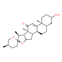 ChemSpider 2D Image | (3beta,5alpha,14xi,25R)-3-Hydroxyspirost-9(11)-en-12-one | C27H40O4