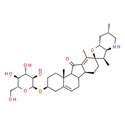 ChemSpider 2D Image | (3beta,8xi,9xi,22S,23R)-11-Oxo-17,23-epoxyveratraman-3-yl alpha-D-glucopyranoside | C33H49NO8