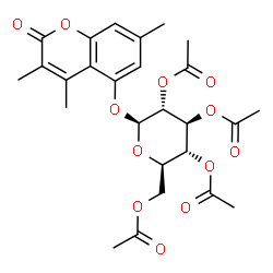 ChemSpider 2D Image | 3,4,7-Trimethyl-2-oxo-2H-chromen-5-yl 2,3,4,6-tetra-O-acetyl-beta-D-glucopyranoside | C26H30O12