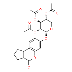 ChemSpider 2D Image | 4-Oxo-1,2,3,4-tetrahydrocyclopenta[c]chromen-7-yl 2,3,4-tri-O-acetyl-beta-D-xylopyranoside | C23H24O10