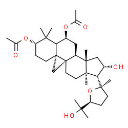 ChemSpider 2D Image | (3beta,5xi,6alpha,9beta,16beta,20R,24S)-16,25-Dihydroxy-20,24-epoxy-9,19-cyclolanostane-3,6-diyl diacetate | C34H54O7