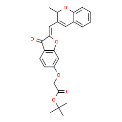 ChemSpider 2D Image | tert-Butyl ({(2Z)-2-[(2-methyl-2H-chromen-3-yl)methylene]-3-oxo-2,3-dihydro-1-benzofuran-6-yl}oxy)acetate | C25H24O6