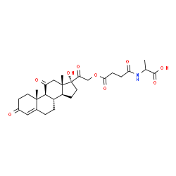 ChemSpider 2D Image | N-{4-[(17-Hydroxy-3,11,20-trioxopregn-4-en-21-yl)oxy]-4-oxobutanoyl}alanine | C28H37NO9