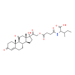 ChemSpider 2D Image | N-{4-[(17-Hydroxy-3,11,20-trioxopregn-4-en-21-yl)oxy]-4-oxobutanoyl}isoleucine | C31H43NO9