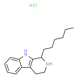 ChemSpider 2D Image | 1-Hexyl-2,3,4,9-tetrahydro-1H-beta-carboline hydrochloride (1:1) | C17H25ClN2