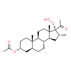 ChemSpider 2D Image | (3alpha,5alpha,16alpha)-17-Hydroperoxy-16-methyl-20-oxopregnan-3-yl acetate | C24H38O5