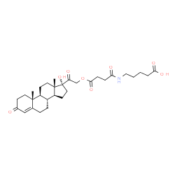 ChemSpider 2D Image | 5-({4-[(17-Hydroxy-3,20-dioxopregn-4-en-21-yl)oxy]-4-oxobutanoyl}amino)pentanoic acid | C30H43NO8