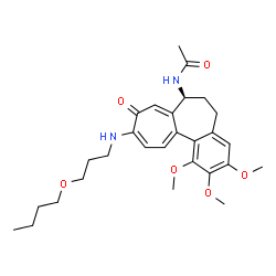 ChemSpider 2D Image | N-{(7S)-10-[(3-Butoxypropyl)amino]-1,2,3-trimethoxy-9-oxo-5,6,7,9-tetrahydrobenzo[a]heptalen-7-yl}acetamide | C28H38N2O6
