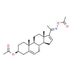 ChemSpider 2D Image | (3beta,20E)-20-(Acetoxyimino)pregna-5,16-dien-3-yl acetate | C25H35NO4