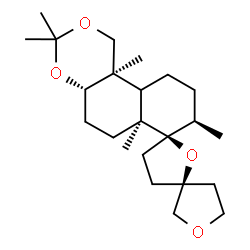 ChemSpider 2D Image | (3S,4a''S,5'R,6a''S,8''R,10b''R)-3'',3'',6a'',8'',10b''-Pentamethyltetradecahydrodispiro[furan-3,2'-furan-5',7''-naphtho[2,1-d][1,3]dioxine] | C23H38O4
