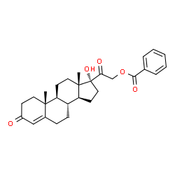 ChemSpider 2D Image | 17-Hydroxy-3,20-dioxopregn-4-en-21-yl benzoate | C28H34O5