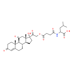 ChemSpider 2D Image | N-{4-[(17-Hydroxy-3,11,20-trioxopregn-4-en-21-yl)oxy]-4-oxobutanoyl}leucine | C31H43NO9