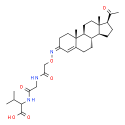 ChemSpider 2D Image | N-[({(Z)-[(3Z)-20-Oxopregn-4-en-3-ylidene]amino}oxy)acetyl]glycylvaline | C30H45N3O6