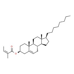 ChemSpider 2D Image | (3S,8S,9S,10R,13R,14S,17S)-10,13-Dimethyl-17-octyl-2,3,4,7,8,9,10,11,12,13,14,15,16,17-tetradecahydro-1H-cyclopenta[a]phenanthren-3-yl (2Z)-2-methyl-2-butenoate | C32H52O2