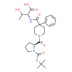 ChemSpider 2D Image | N-{[1-(1-{[(2-Methyl-2-propanyl)oxy]carbonyl}-L-prolyl)-4-phenyl-4-piperidinyl]carbonyl}-D-threonine | C26H37N3O7