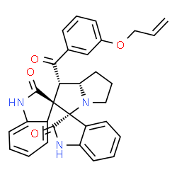 ChemSpider 2D Image | (1'S,3R,3'S,7a'S)-1'-[3-(Allyloxy)benzoyl]-5',6',7',7a'-tetrahydro-1'H-dispiro[indole-3,2'-pyrrolizine-3',3''-indole]-2,2''(1H,1''H)-dione | C31H27N3O4