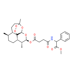 ChemSpider 2D Image | (4S,5R,8S,9R,10S,12R)-1,5,9-Trimethyl-11,14,15,16-tetraoxatetracyclo[10.3.1.0~4,13~.0~8,13~]hexadec-10-yl 4-[(2-methoxy-2-oxo-1-phenylethyl)amino]-4-oxobutanoate | C28H37NO9