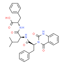 ChemSpider 2D Image | N-[(2S)-2-(2,4-Dioxo-1,4-dihydro-3(2H)-quinazolinyl)-3-phenylpropanoyl]-L-leucyl-L-phenylalanine | C32H34N4O6