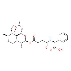 ChemSpider 2D Image | (2S)-[(4-Oxo-4-{[(4S,5R,8S,9R,10S,12R)-1,5,9-trimethyl-11,14,15,16-tetraoxatetracyclo[10.3.1.0~4,13~.0~8,13~]hexadec-10-yl]oxy}butanoyl)amino](phenyl)acetic acid | C27H35NO9