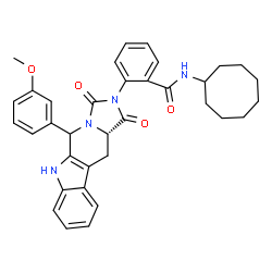 ChemSpider 2D Image | N-Cyclooctyl-2-[(11aS)-5-(3-methoxyphenyl)-1,3-dioxo-5,6,11,11a-tetrahydro-1H-imidazo[1',5':1,6]pyrido[3,4-b]indol-2(3H)-yl]benzamide | C35H36N4O4