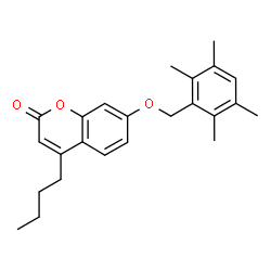 ChemSpider 2D Image | 4-Butyl-7-[(2,3,5,6-tetramethylbenzyl)oxy]-2H-chromen-2-one | C24H28O3