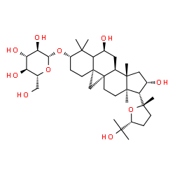 ChemSpider 2D Image | (3beta,5xi,6alpha,9beta,16beta,24R)-6,16,25-Trihydroxy-20,24-epoxy-9,19-cyclolanostan-3-yl beta-D-glucopyranoside | C36H60O10