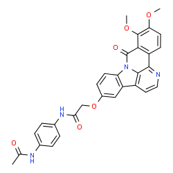 ChemSpider 2D Image | N-(4-Acetamidophenyl)-2-[(10,11-dimethoxy-9-oxo-9H-benzo[c]indolo[3,2,1-ij][1,5]naphthyridin-5-yl)oxy]acetamide | C30H24N4O6