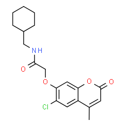 ChemSpider 2D Image | 2-[(6-Chloro-4-methyl-2-oxo-2H-chromen-7-yl)oxy]-N-(cyclohexylmethyl)acetamide | C19H22ClNO4