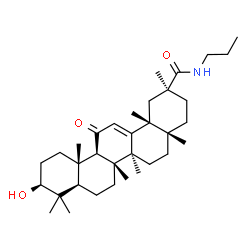 ChemSpider 2D Image | (3beta)-3-Hydroxy-18-methyl-11-oxo-N-propylolean-12-en-30-amide | C34H55NO3