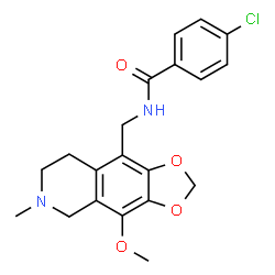 ChemSpider 2D Image | 4-Chloro-N-[(4-methoxy-6-methyl-5,6,7,8-tetrahydro[1,3]dioxolo[4,5-g]isoquinolin-9-yl)methyl]benzamide | C20H21ClN2O4