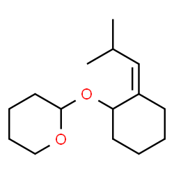 ChemSpider 2D Image | 2-{[(2Z)-2-(2-Methylpropylidene)cyclohexyl]oxy}tetrahydro-2H-pyran | C15H26O2