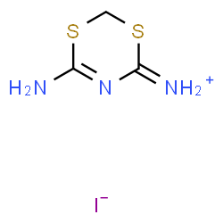 ChemSpider 2D Image | 6-Amino-4H-1,3,5-dithiazin-4-iminium iodide | C3H6IN3S2
