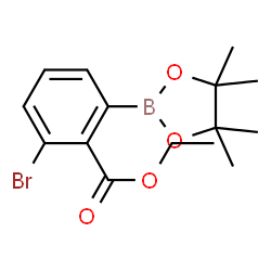 ChemSpider 2D Image | Ethyl 2-bromo-6-(4,4,5,5-tetramethyl-1,3,2-dioxaborolan-2-yl)benzoate | C15H20BBrO4