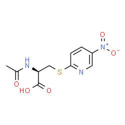 ChemSpider 2D Image | N-Acetyl-S-(5-nitro-2-pyridinyl)-L-cysteine | C10H11N3O5S