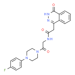ChemSpider 2D Image | 1-phthalazineacetamide, N-[2-[4-(4-fluorophenyl)-1-piperazinyl]-2-oxoethyl]-4-hydroxy- | C22H22FN5O3