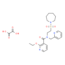 ChemSpider 2D Image | N-[2-(1-Azepanylsulfonyl)ethyl]-2-ethoxy-N-(2-pyridinylmethyl)nicotinamide ethanedioate (1:1) | C24H32N4O8S