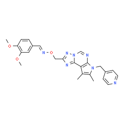 ChemSpider 2D Image | (E)-1-(3,4-Dimethoxyphenyl)-N-{[8,9-dimethyl-7-(4-pyridinylmethyl)-7H-pyrrolo[3,2-e][1,2,4]triazolo[1,5-c]pyrimidin-2-yl]methoxy}methanimine | C25H25N7O3