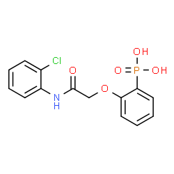 ChemSpider 2D Image | (2-{2-[(2-Chlorophenyl)amino]-2-oxoethoxy}phenyl)phosphonic acid | C14H13ClNO5P