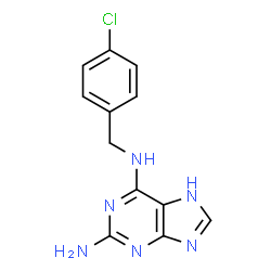 ChemSpider 2D Image | N~6~-(4-Chlorobenzyl)-7H-purine-2,6-diamine | C12H11ClN6