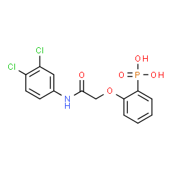 ChemSpider 2D Image | (2-{2-[(3,4-Dichlorophenyl)amino]-2-oxoethoxy}phenyl)phosphonic acid | C14H12Cl2NO5P