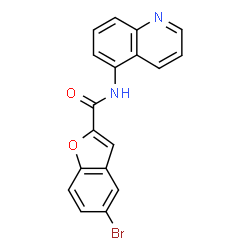 ChemSpider 2D Image | 5-Bromo-N-(5-quinolinyl)-1-benzofuran-2-carboxamide | C18H11BrN2O2