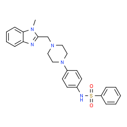 ChemSpider 2D Image | N-(4-{4-[(1-Methyl-1H-benzimidazol-2-yl)methyl]-1-piperazinyl}phenyl)benzenesulfonamide | C25H27N5O2S
