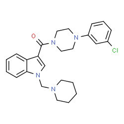 ChemSpider 2D Image | [4-(3-Chlorophenyl)-1-piperazinyl][1-(1-piperidinylmethyl)-1H-indol-3-yl]methanone | C25H29ClN4O