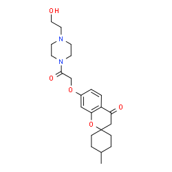 ChemSpider 2D Image | 7-{2-[4-(2-Hydroxyethyl)-1-piperazinyl]-2-oxoethoxy}-4'-methylspiro[chromene-2,1'-cyclohexan]-4(3H)-one | C23H32N2O5