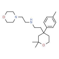 ChemSpider 2D Image | 2-[2,2-Dimethyl-4-(4-methylphenyl)tetrahydro-2H-pyran-4-yl]-N-[2-(4-morpholinyl)ethyl]ethanamine | C22H36N2O2